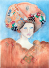 woman with bright hat